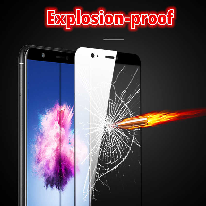 Huawei Y7 2018 Zore Kenarları Kırılmaya Dayanıklı Cam Ekran Koruyucu Siyah