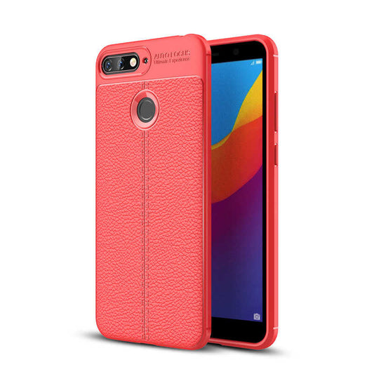 Huawei Y7 2018 Kılıf Zore Niss Silikon Kapak Kırmızı