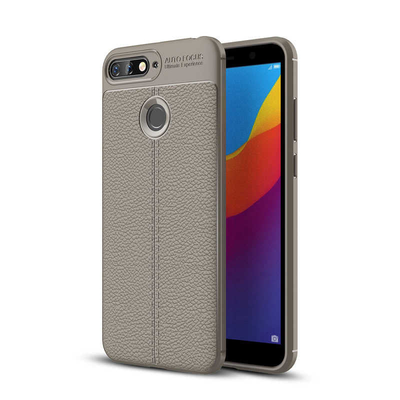 Huawei Y7 2018 Kılıf Zore Niss Silikon Kapak Gri
