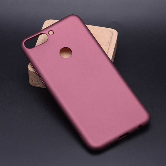 Huawei Y7 2018 Kılıf Zore Premier Silikon Kapak Mürdüm