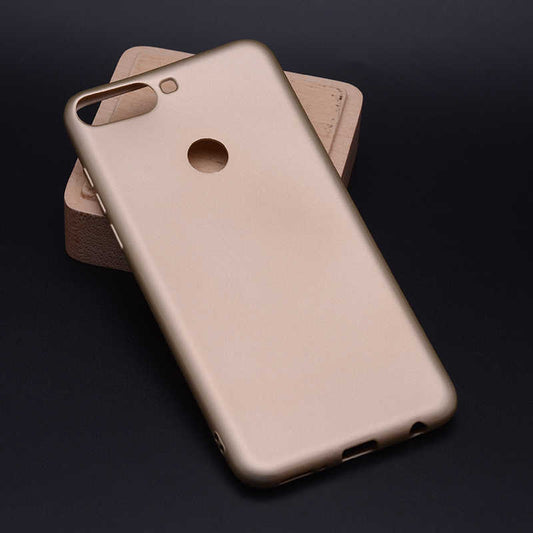 Huawei Y7 2018 Kılıf Zore Premier Silikon Kapak Gold