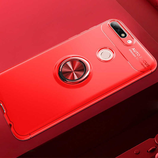 Huawei Y7 2018 Kılıf Zore Ravel Silikon Kapak Kırmızı