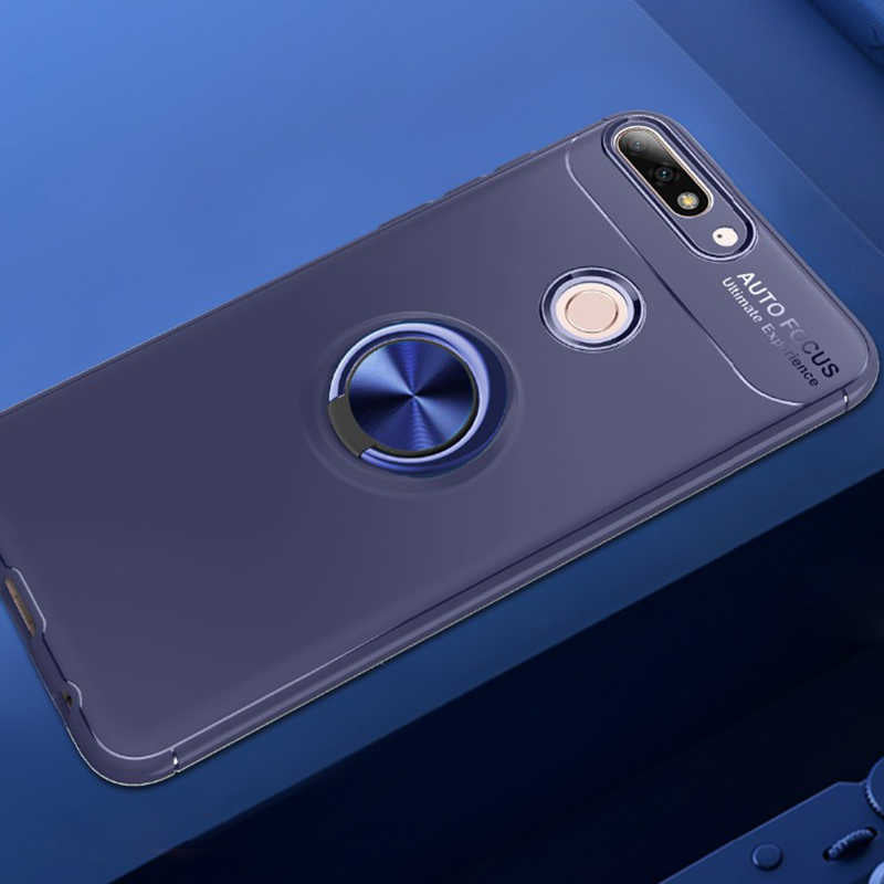 Huawei Y7 2018 Kılıf Zore Ravel Silikon Kapak Mavi