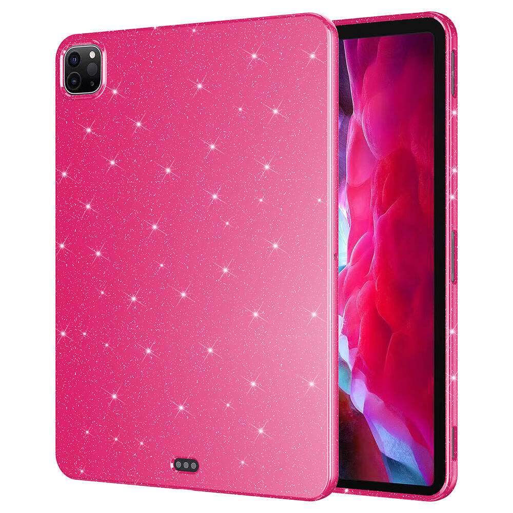 iPad Pro 11 2020 (2.Nesil) Simli Parlak Görünümlü Zore Tablet Koton Kılıf Pembe