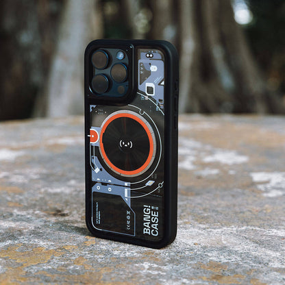 iPhone 15 Pro Max Kılıf Özelleştirilebilir 3 Fonksiyonlu Bluetooth Bağlantılı Bitmo Lab Bangcase Akıllı Magsafe Kapak Siyah
