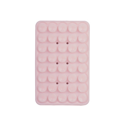 Kare Öpücük 02 Fosforlu Silikon Telefon Tutucu Pembe