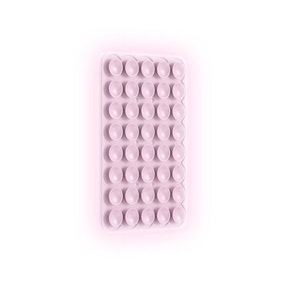 Kare Öpücük 02 Fosforlu Silikon Telefon Tutucu Pembe