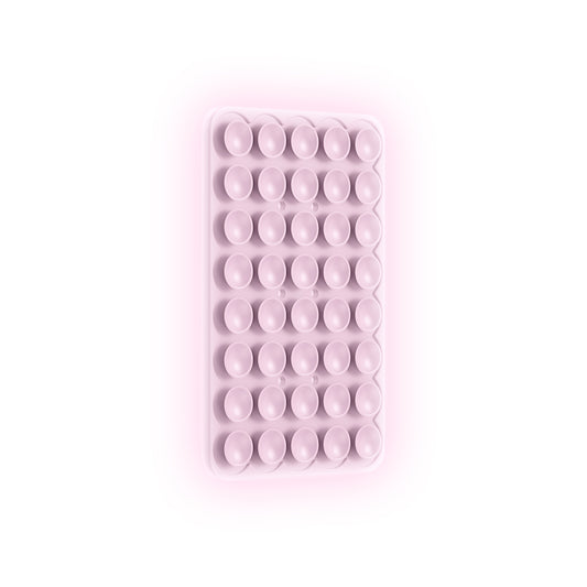 Kare Öpücük 02 Fosforlu Silikon Telefon Tutucu Pembe