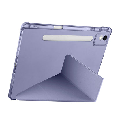 Lenovo Idea Tab Pro 12.7 TB-373FU Kılıf Zore Tri Folding Kalem Bölmeli Standlı Kılıf Lacivert