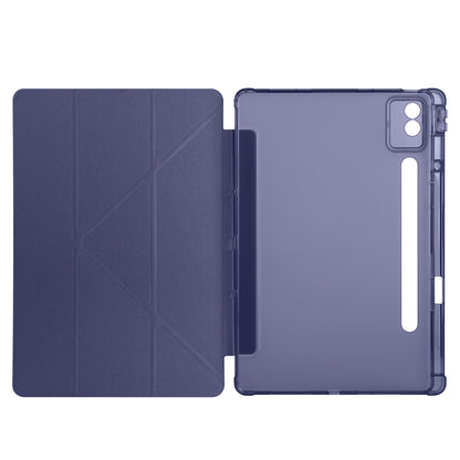 Lenovo Idea Tab Pro 12.7 TB-373FU Kılıf Zore Tri Folding Kalem Bölmeli Standlı Kılıf Lacivert