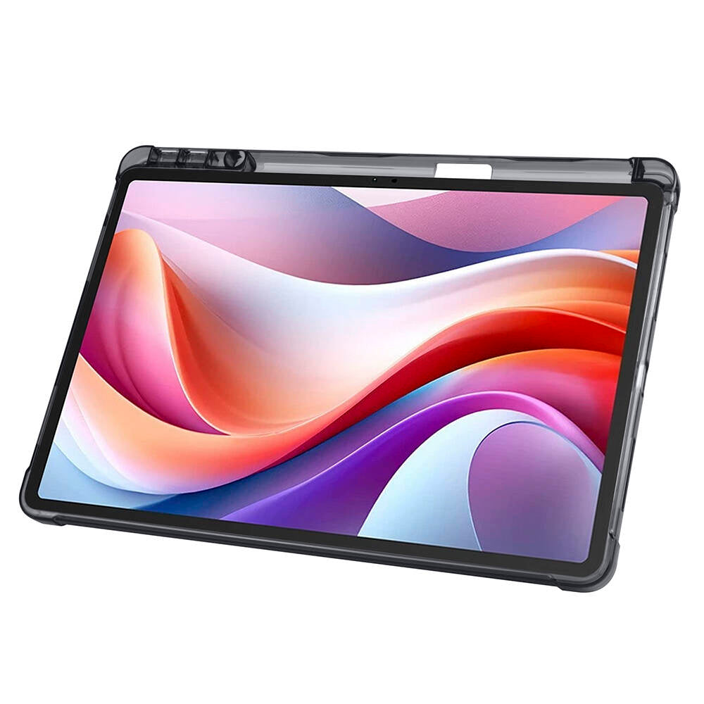 Lenovo M11 TB-330FU Kılıf Zore Tri Folding Kalem Bölmeli Standlı Kılıf Siyah