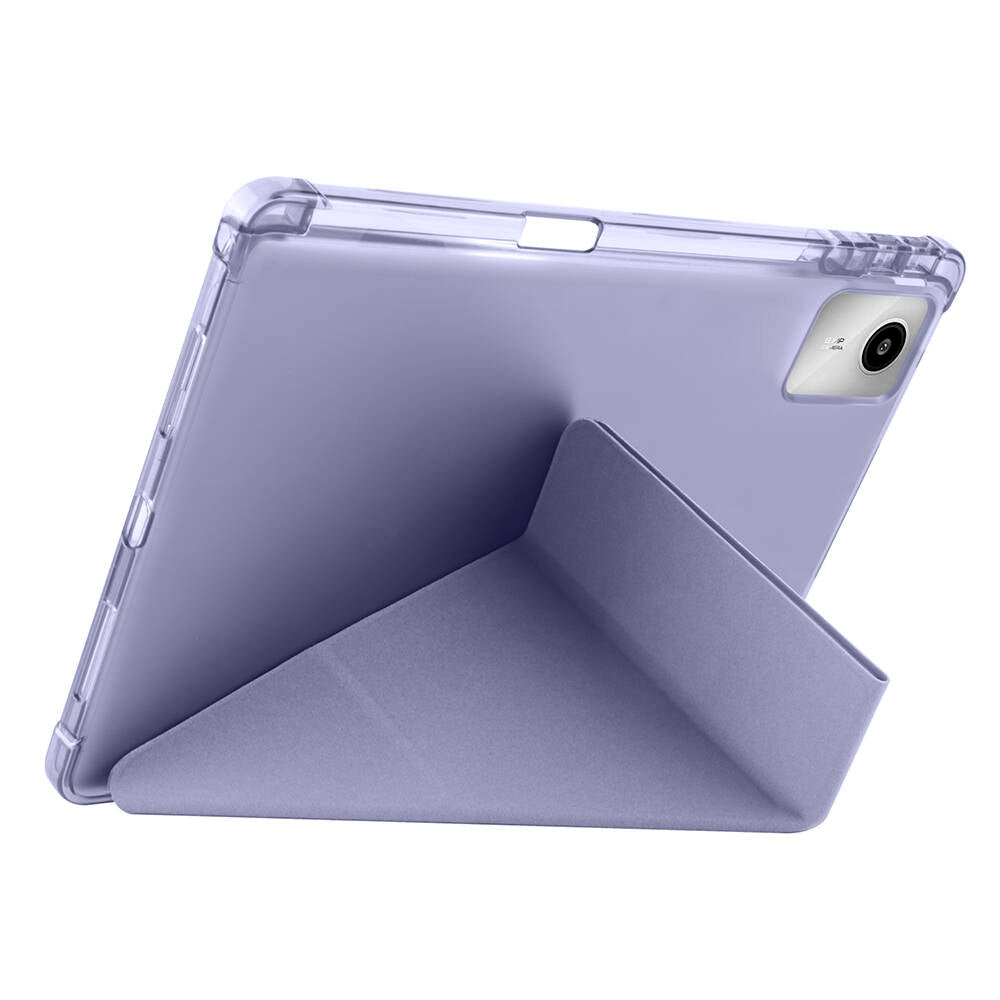 Lenovo M11 TB-330FU Kılıf Zore Tri Folding Kalem Bölmeli Standlı Kılıf Mavi