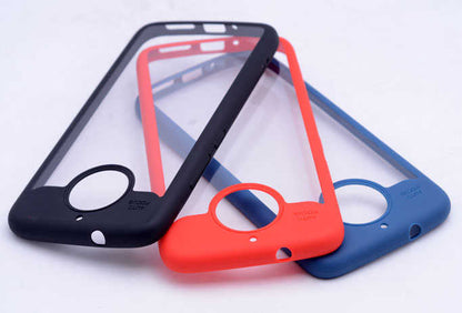 Lenovo Moto G5 Kılıf Zore Buttom Kapak Mavi