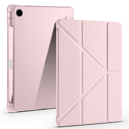 Lenovo Tab TB-311FU Kılıf Zore Tri Folding Kalem Bölmeli Standlı Kılıf Rose Gold