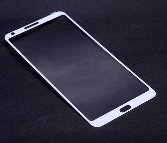 LG G6 Zore Ekranı Tam Kaplayan Düz Cam Koruyucu Siyah