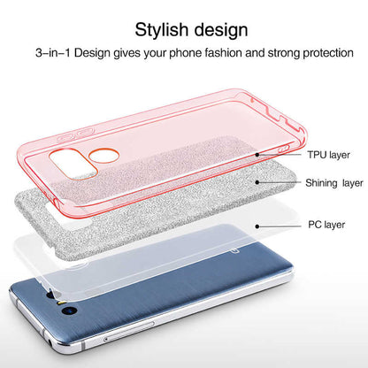 LG G6 Kılıf Zore Shining Silikon Rose Gold