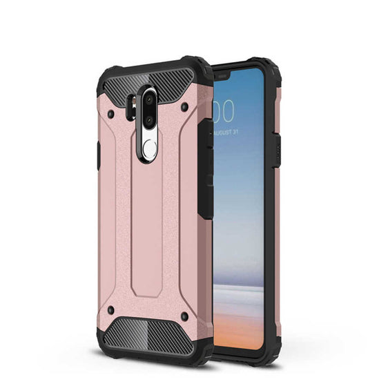 LG G7 Kılıf Zore Crash Silikon Kapak Rose Gold