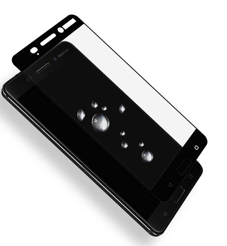 Nokia 3 Zore Ekranı Tam Kaplayan Düz Cam Koruyucu Siyah