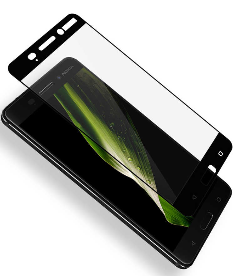 Nokia 3 Zore Ekranı Tam Kaplayan Düz Cam Koruyucu Siyah