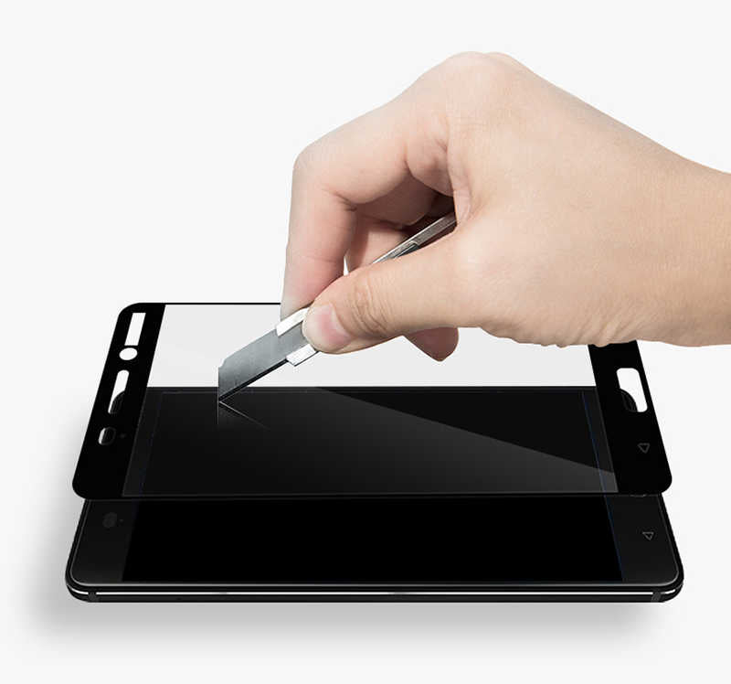 Nokia 3 Zore Ekranı Tam Kaplayan Düz Cam Koruyucu Siyah