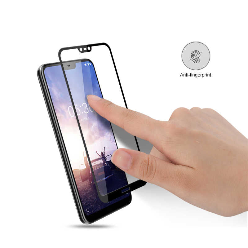 Nokia X6 Zore Kenarları Kırılmaya Dayanıklı Cam Ekran Koruyucu Beyaz