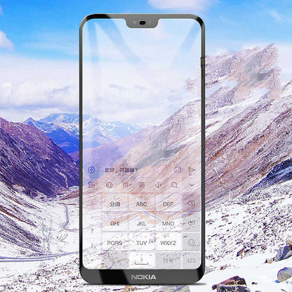 Nokia X6 Zore Kenarları Kırılmaya Dayanıklı Cam Ekran Koruyucu Beyaz