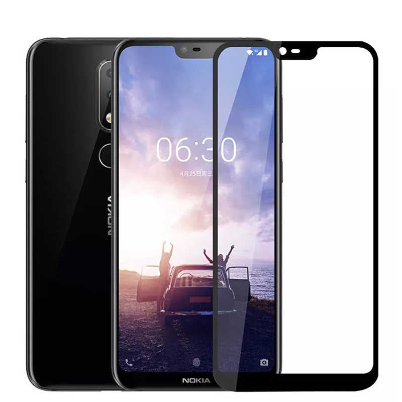 Nokia X6 Zore Kenarları Kırılmaya Dayanıklı Cam Ekran Koruyucu Beyaz