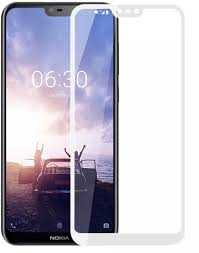 Nokia X6 Zore Kenarları Kırılmaya Dayanıklı Cam Ekran Koruyucu Beyaz