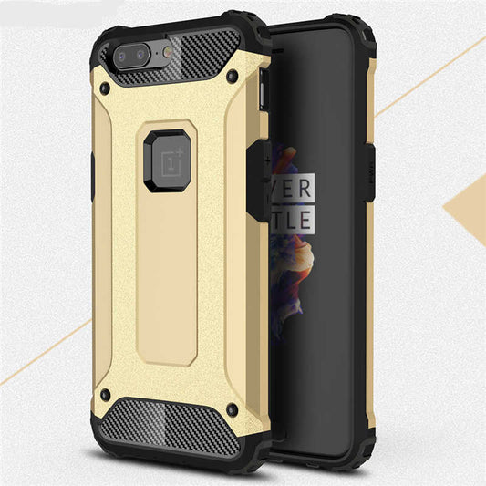 One Plus 5 Kılıf Zore Crash Silikon Kapak Gold