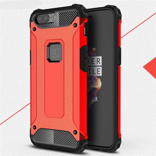 One Plus 5 Kılıf Zore Crash Silikon Kapak Kırmızı
