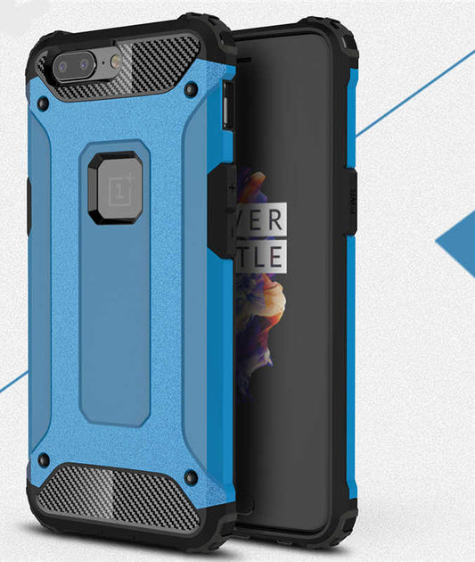 One Plus 5 Kılıf Zore Crash Silikon Kapak Mavi