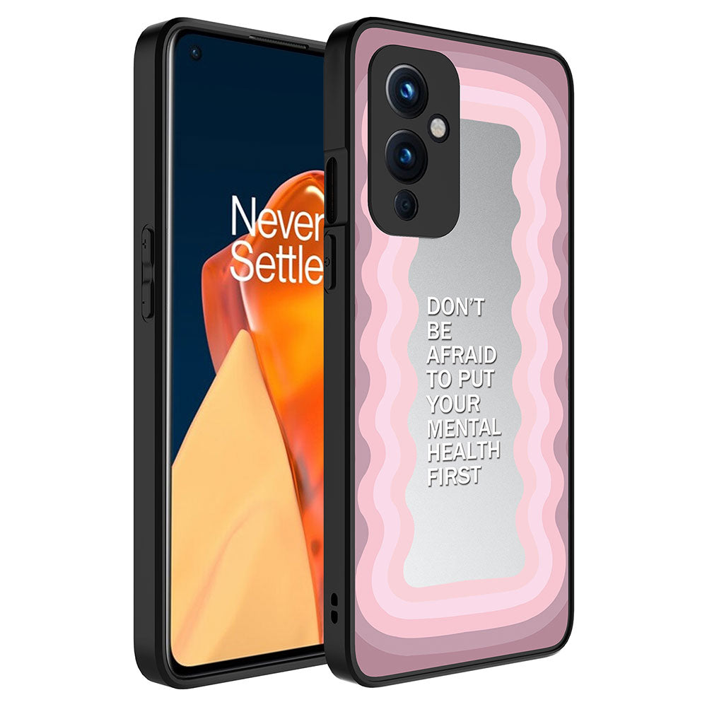 One Plus 9 Kılıf Aynalı Desenli Kamera Korumalı Parlak Zore Mirror Kapak Kalp