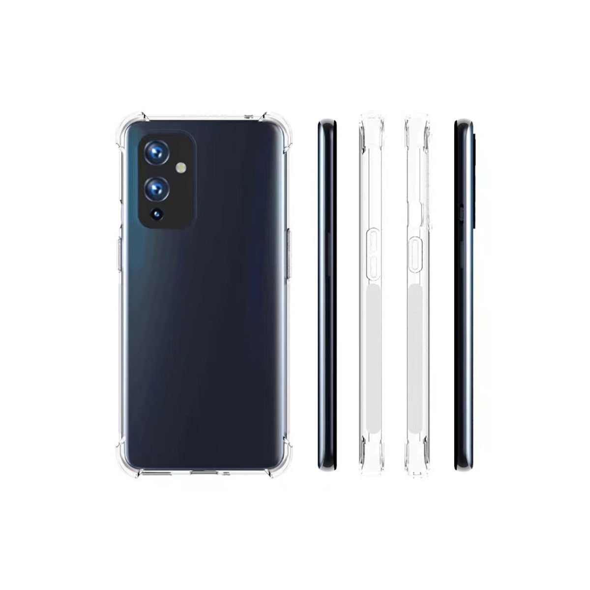 One Plus 9 Kılıf Zore Nitro Anti Shock Silikon Renksiz