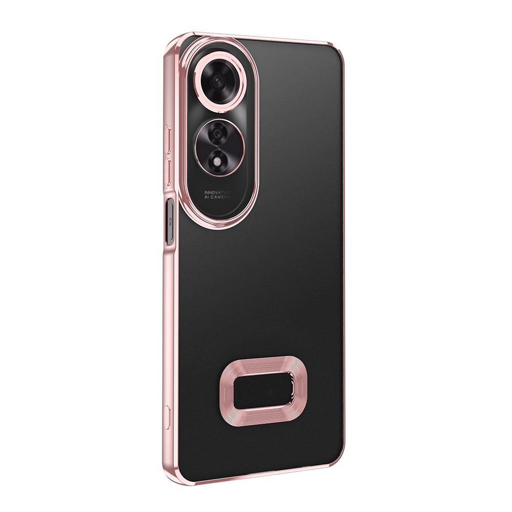 Oppo A60 Kılıf Kamera Korumalı Logo Gösteren Zore Omega Kapak Gümüş