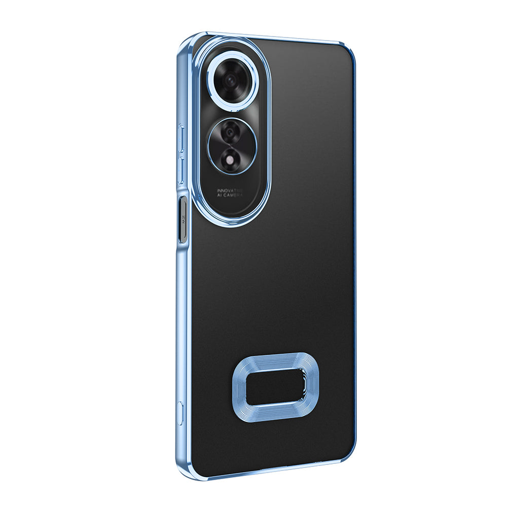 Oppo A60 Kılıf Kamera Korumalı Logo Gösteren Zore Omega Kapak Gümüş