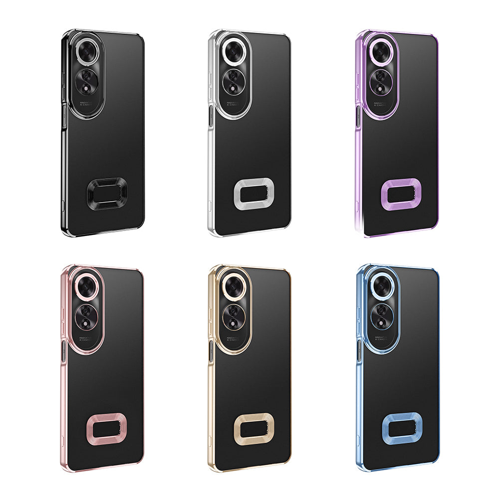 Oppo A60 Kılıf Kamera Korumalı Logo Gösteren Zore Omega Kapak Siyah