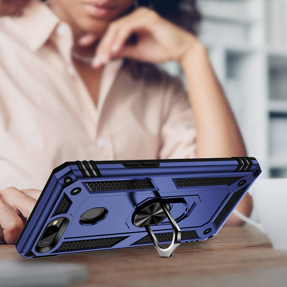 Oppo AX7 Kılıf Zore Vega Kapak Mavi