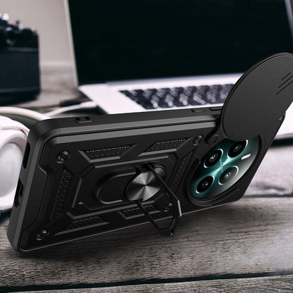 Realme 12 Kılıf Magnetik Standlı Kamera Korumalı Zore Sürgülü Vega Kapak Siyah