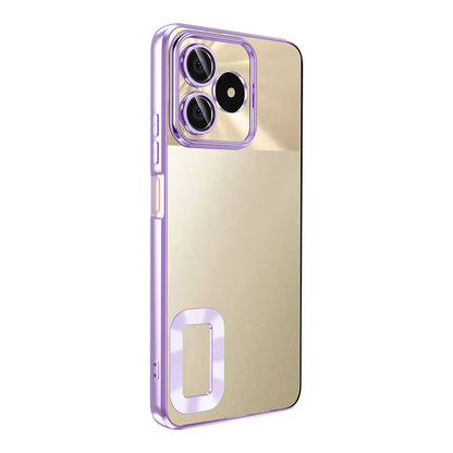 Realme Note 50 Kılıf Kamera Korumalı Logo Gösteren Zore Omega Kapak Gold