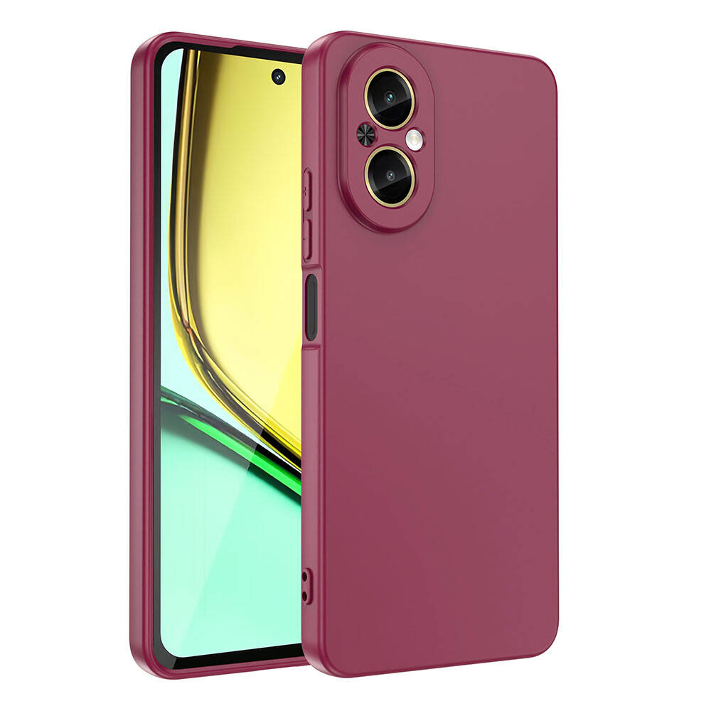 Realme 12 Lite Kılıf Zore Mara Lansman Kapak Koyu Mor