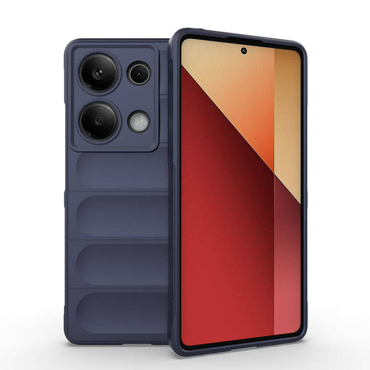 Redmi Note 13 Pro 4G Kılıf Esnek TPU Oyuklu Arka Yüzey Tasarımlı Zore Etnik Silikon Kapak Lacivert