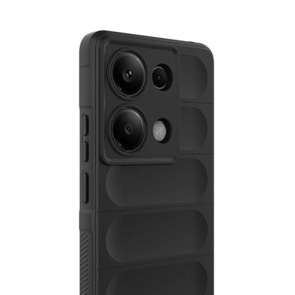 Redmi Note 13 Pro 4G Kılıf Esnek TPU Oyuklu Arka Yüzey Tasarımlı Zore Etnik Silikon Kapak Siyah