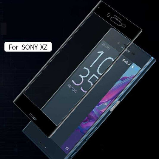Sony Xperia XZ Zore Ekranı Tam Kaplayan Düz Cam Koruyucu Siyah