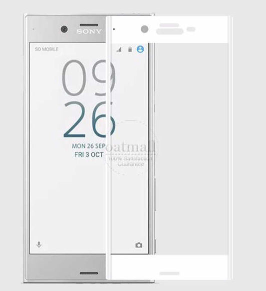 Sony Xperia XZ1 Zore Ekranı Tam Kaplayan Düz Cam Koruyucu Beyaz