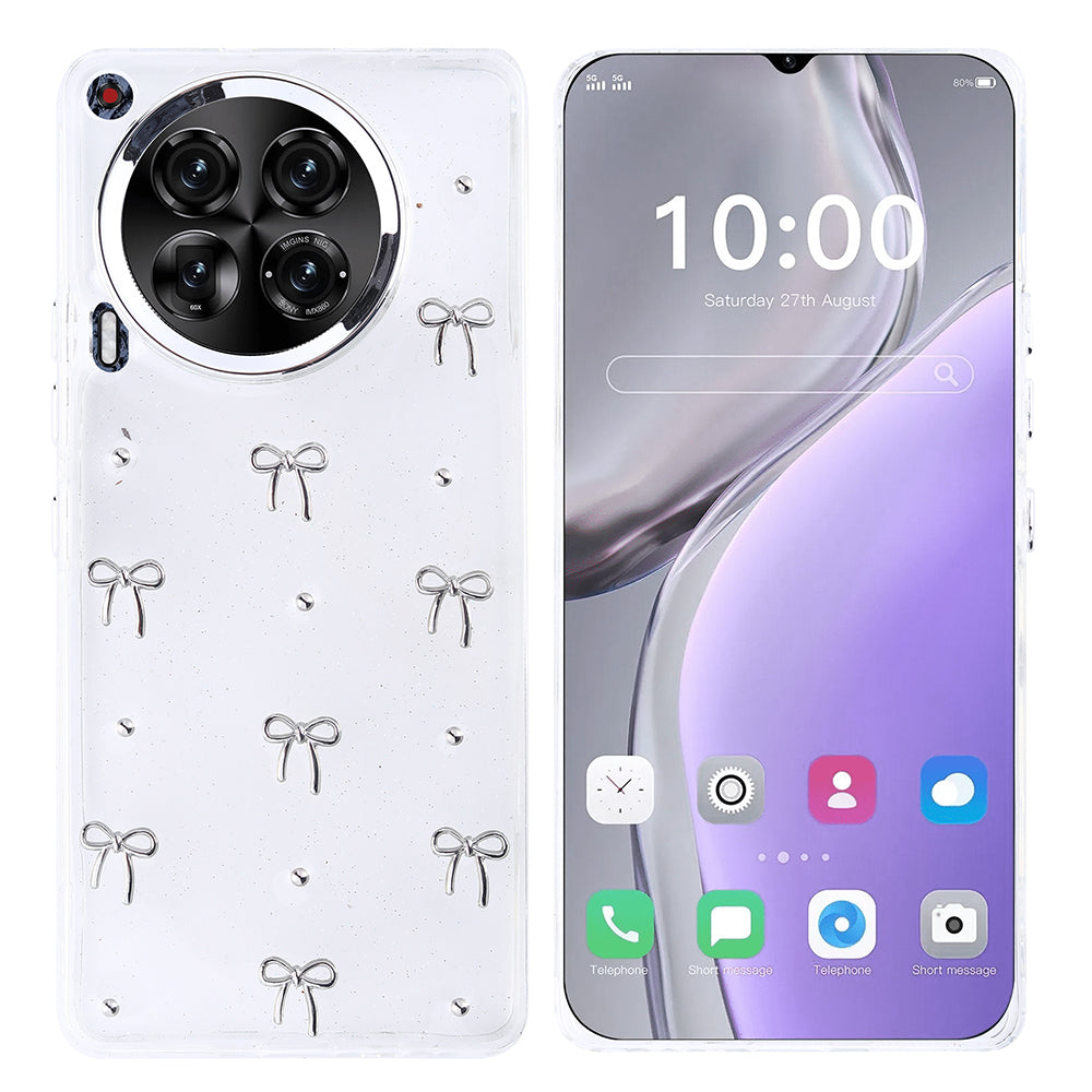Tecno Camon 30 4G Kılıf Airbag Tasarımlı Simli Şeffaf Zore Kutup Kapak Yıldız