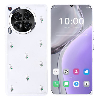 Tecno Camon 30 5G Kılıf Airbag Tasarımlı Simli Şeffaf Zore Kutup Kapak Yıldız