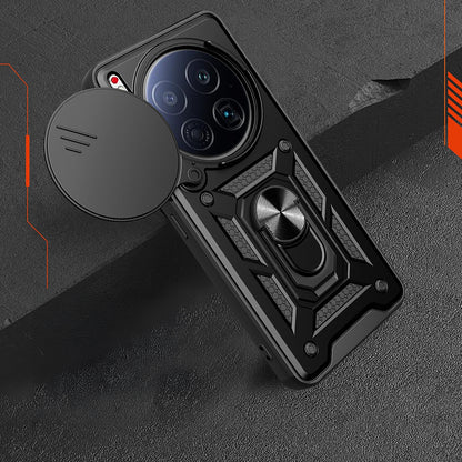 Tecno Camon 40 Premier 5G Kılıf Magnetik Standlı Kamera Korumalı Zore Sürgülü Vega Kapak Siyah