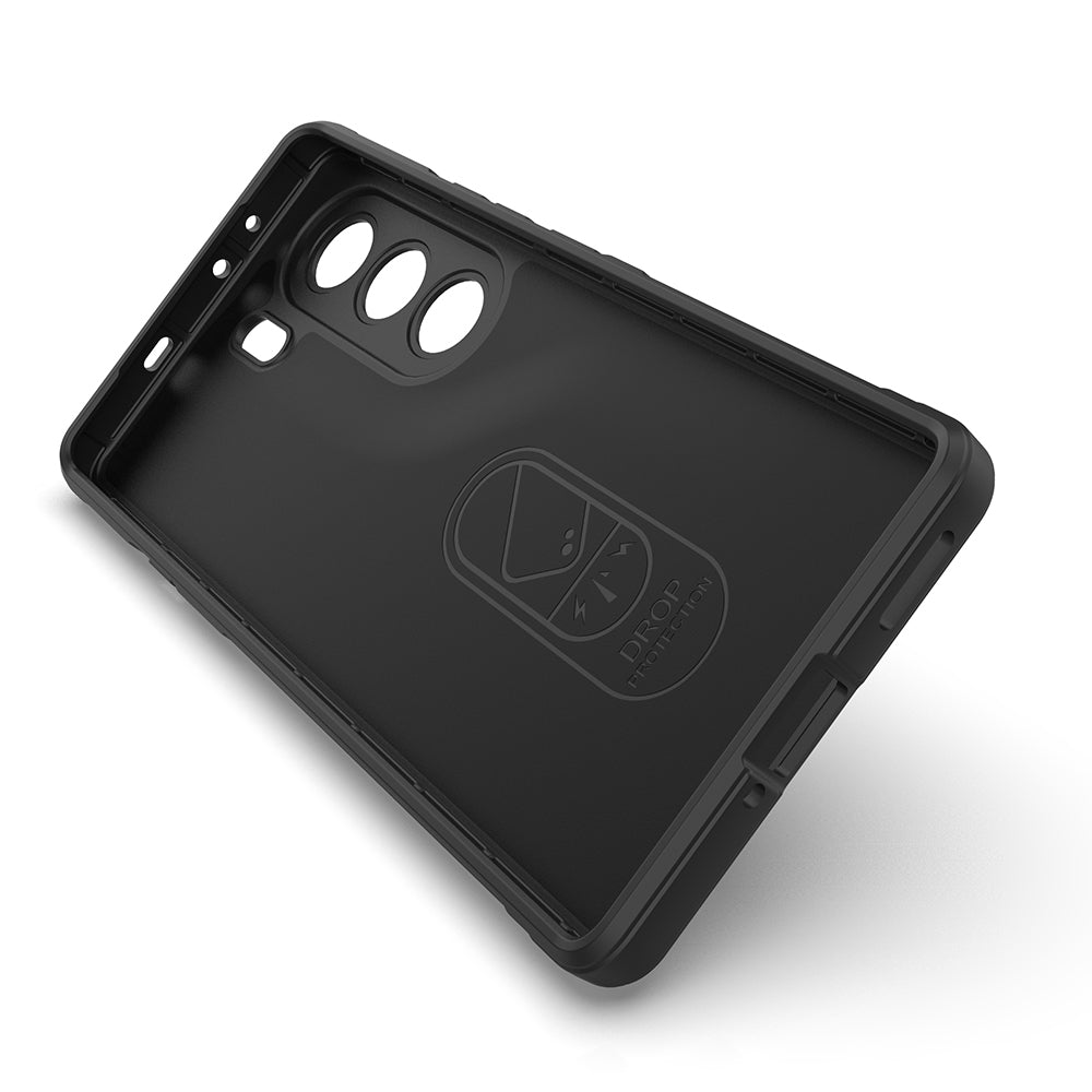 Tecno Camon 40 Pro Kılıf Esnek TPU Oyuklu Arka Yüzey Tasarımlı Zore Etnik Silikon Kapak Lacivert