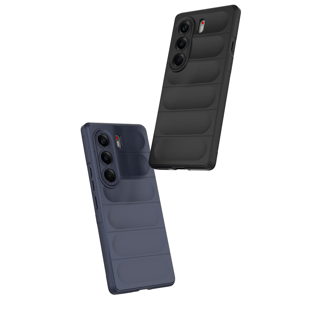 Tecno Camon 40 Pro Kılıf Esnek TPU Oyuklu Arka Yüzey Tasarımlı Zore Etnik Silikon Kapak Lacivert