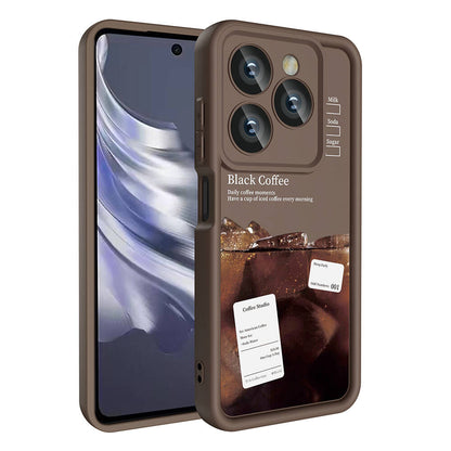 Tecno Spark 20 Kılıf Kamera Korumalı Baskılı Arka Yüzey Zore Klas Kapak Koyu Kahve